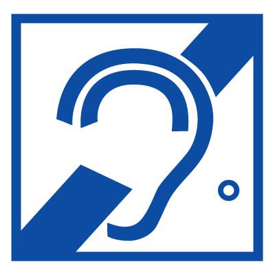 Пиктограмма простая «Доступность для инвалидов по слуху» (знак доступности объекта, 150х150 мм)