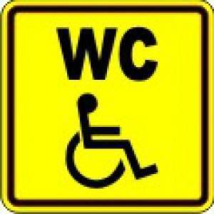 Табличка тактильная «Туалет для инвалидов» (150х150 мм)