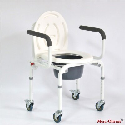 Стул-кресло с санитарным оснащением на 4-х колесах, арт. FS813