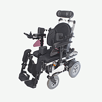 07-04-02 Кресло-коляска с дополнительной фиксацией (поддержкой) головы и тела, в том числе для больных ДЦП, с электроприводом (для инвалидов и детей-инвалидов)