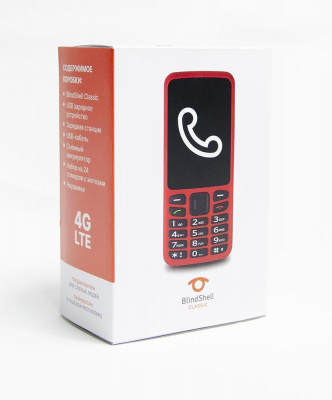 Мобильный телефон для незрячих с речевым выходом BlindShell Classic, красный